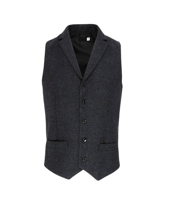 Charcoal - Herringbone waistcoat