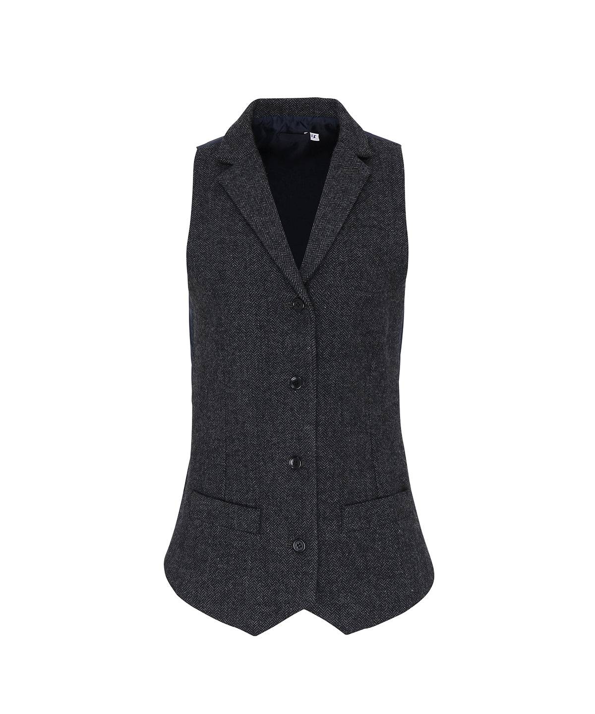 Charcoal - Women's herringbone waistcoat