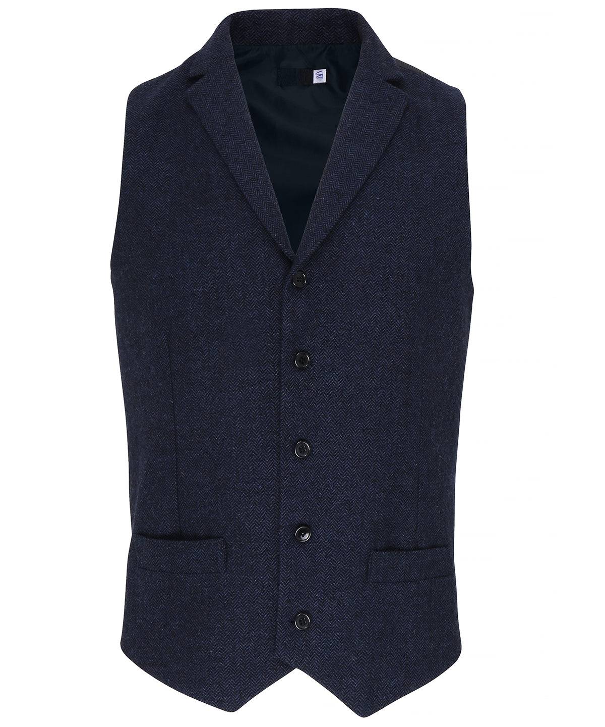 Navy - Herringbone waistcoat