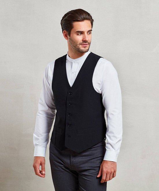 Black - Lined polyester waistcoat