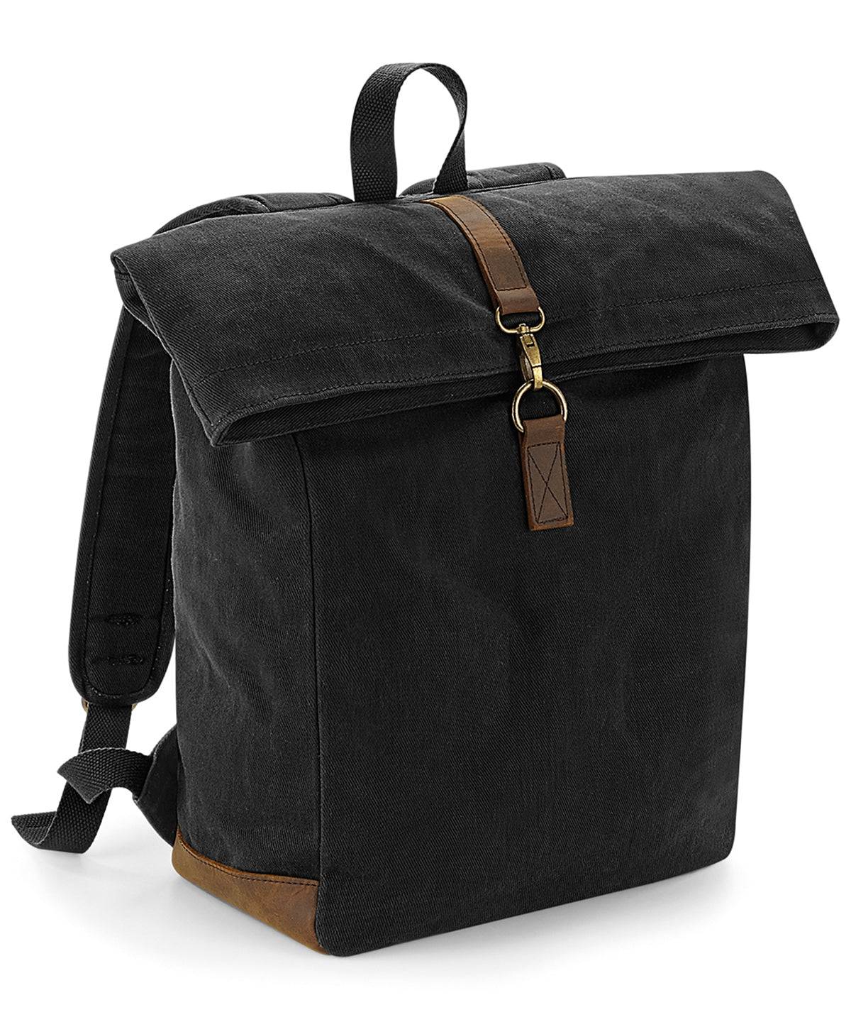 Black - Heritage waxed canvas backpack - Garment Supplies ¦ Embroidery & Print Services