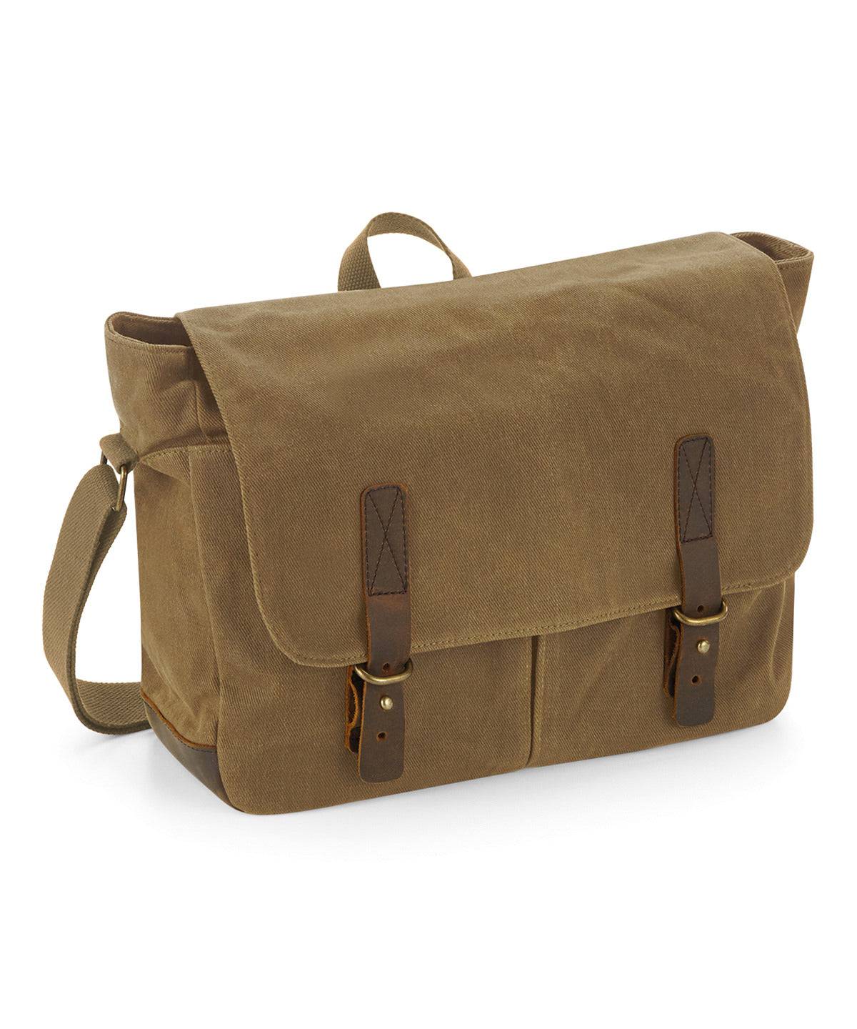 Desert Sand - Heritage waxed canvas messenger - Garment Supplies ¦ Embroidery & Print Services