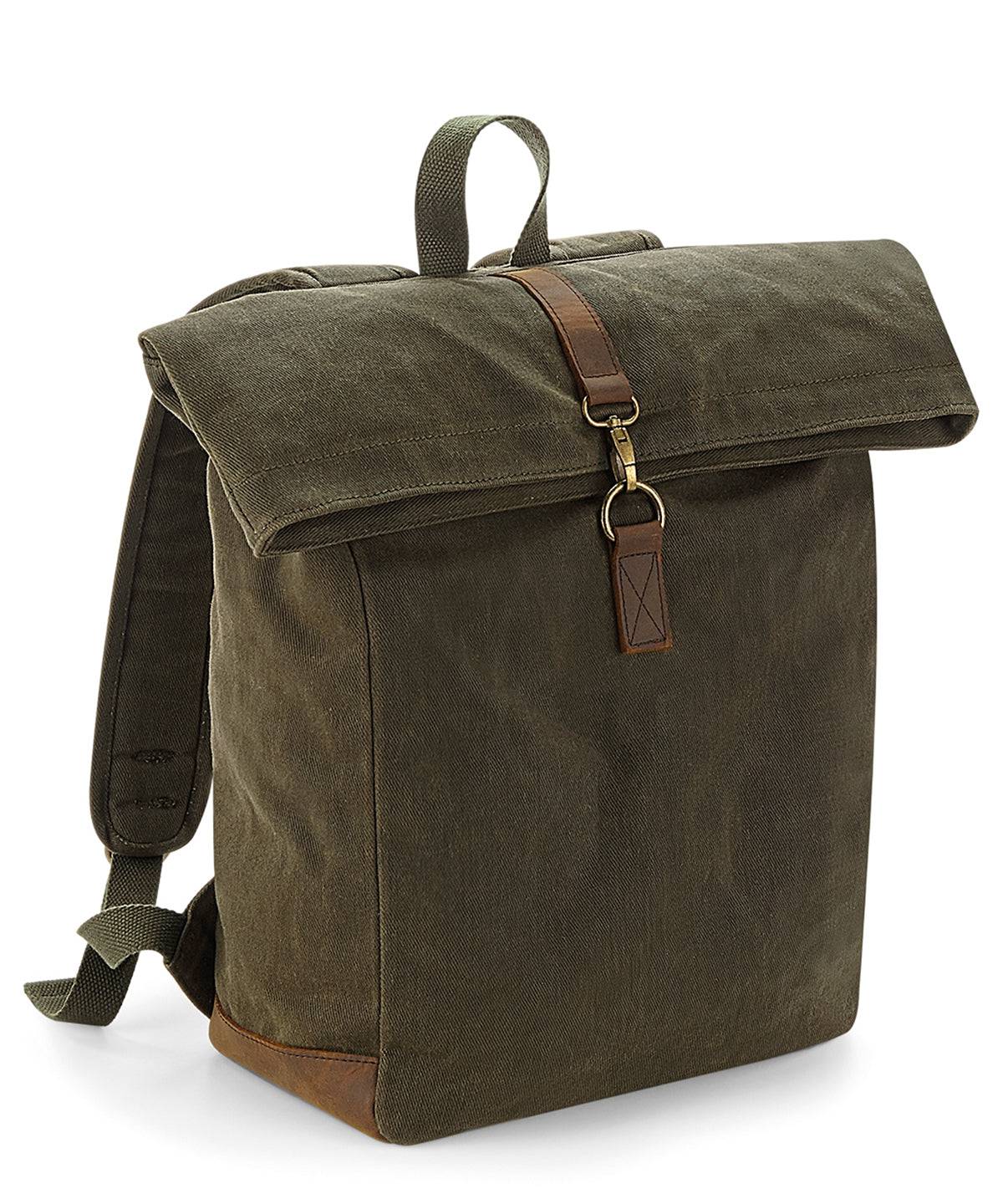 Olive Green - Heritage waxed canvas backpack - Garment Supplies ¦ Embroidery & Print Services