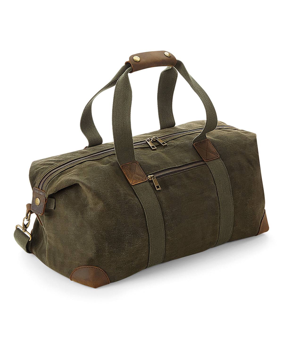 Olive Green - Heritage waxed canvas holdall - Garment Supplies ¦ Embroidery & Print Services