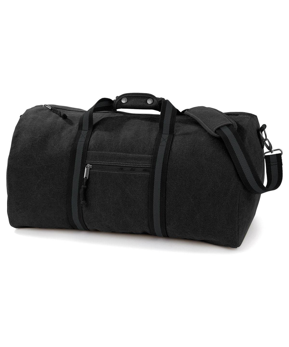 Vintage Black - Vintage canvas holdall - Garment Supplies ¦ Embroidery & Print Services