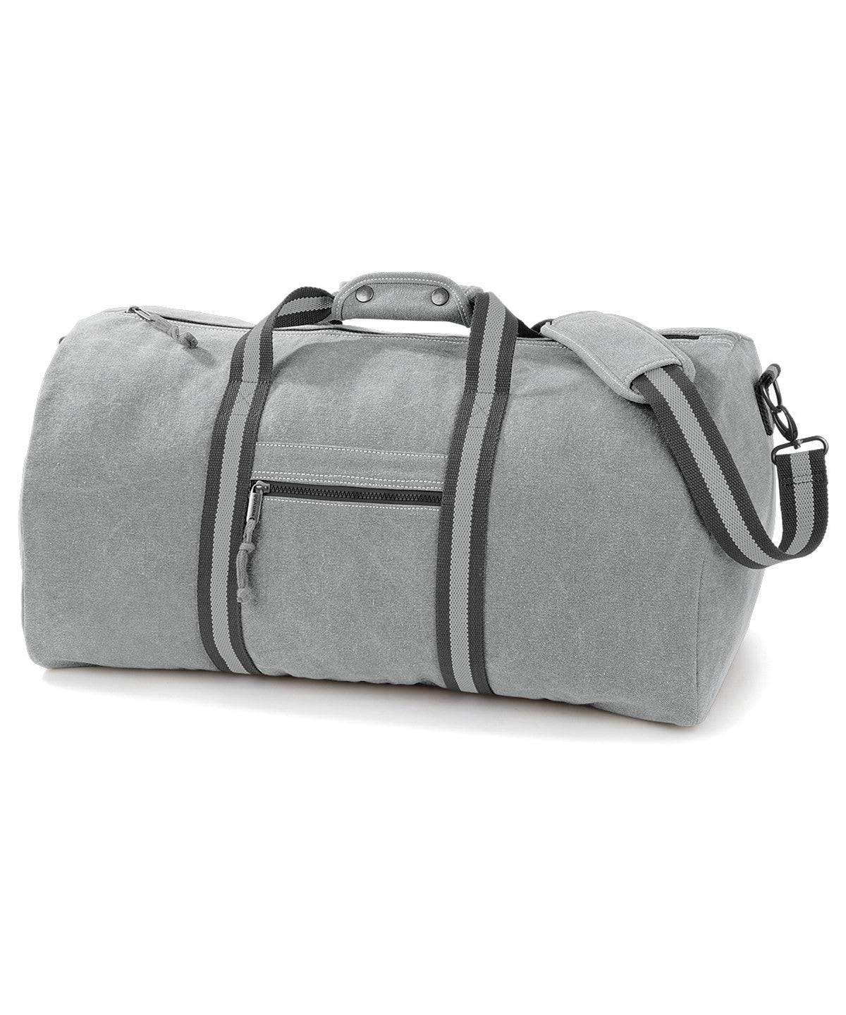 Vintage Light Grey - Vintage canvas holdall - Garment Supplies ¦ Embroidery & Print Services