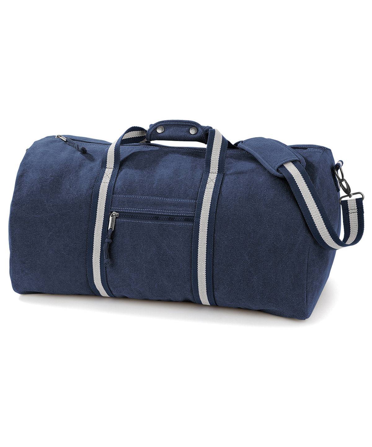Vintage Oxford Navy - Vintage canvas holdall - Garment Supplies ¦ Embroidery & Print Services