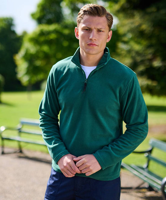 Bottle Green - Zip-neck microfleece