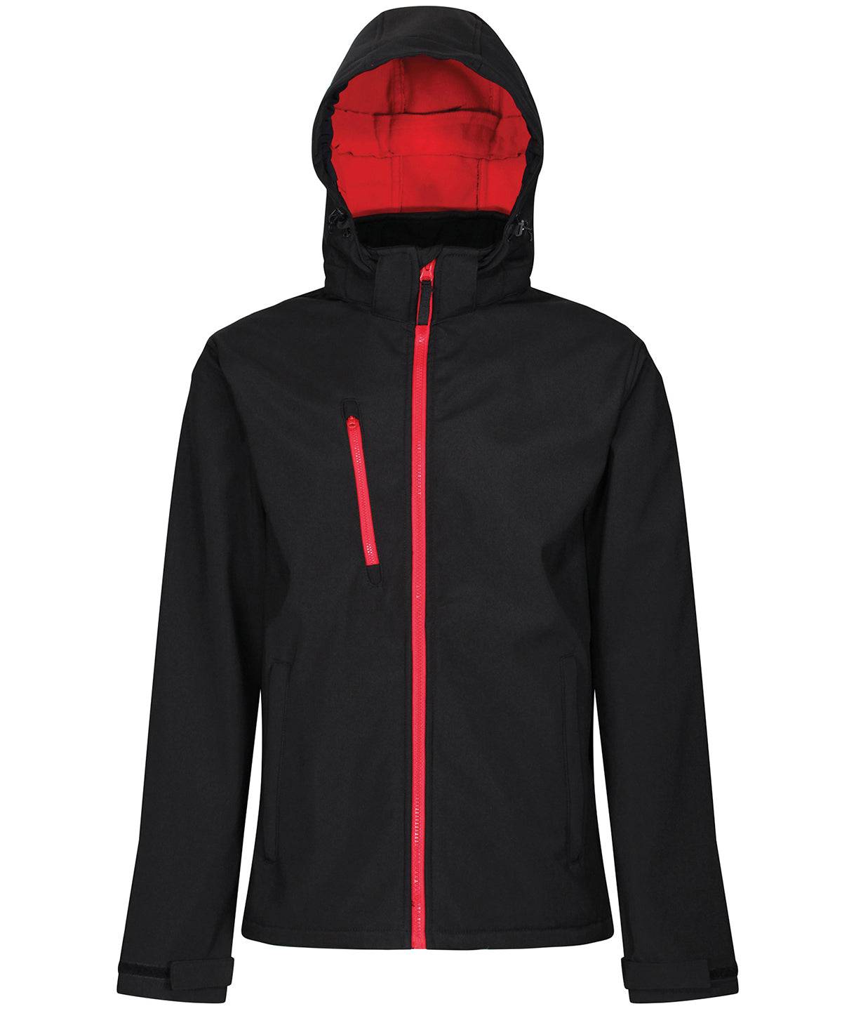 Load image into Gallery viewer, Black/Red - Venturer 3-layer hooded softshell jacket
