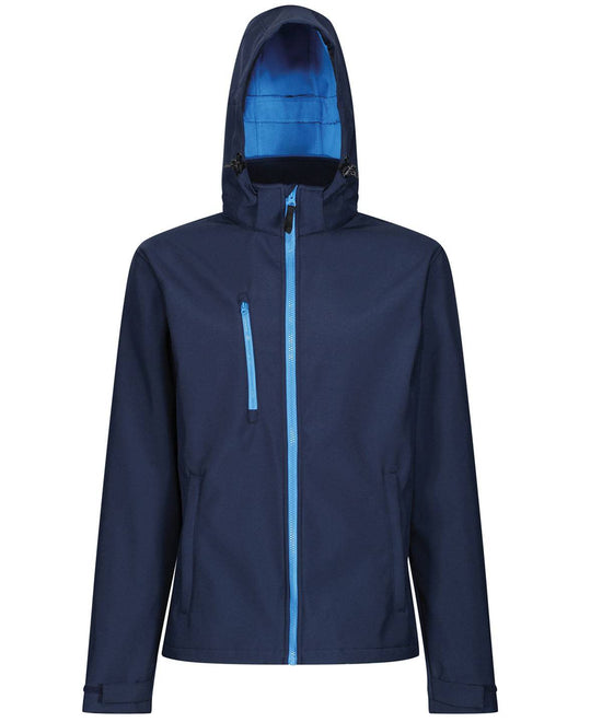 Load image into Gallery viewer, Navy/French Blue - Venturer 3-layer hooded softshell jacket

