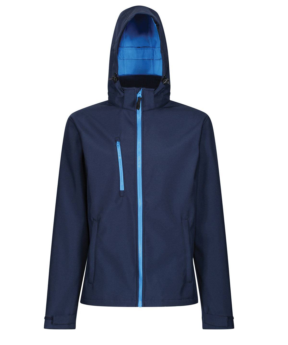 Navy - Venturer 3-layer hooded softshell jacket