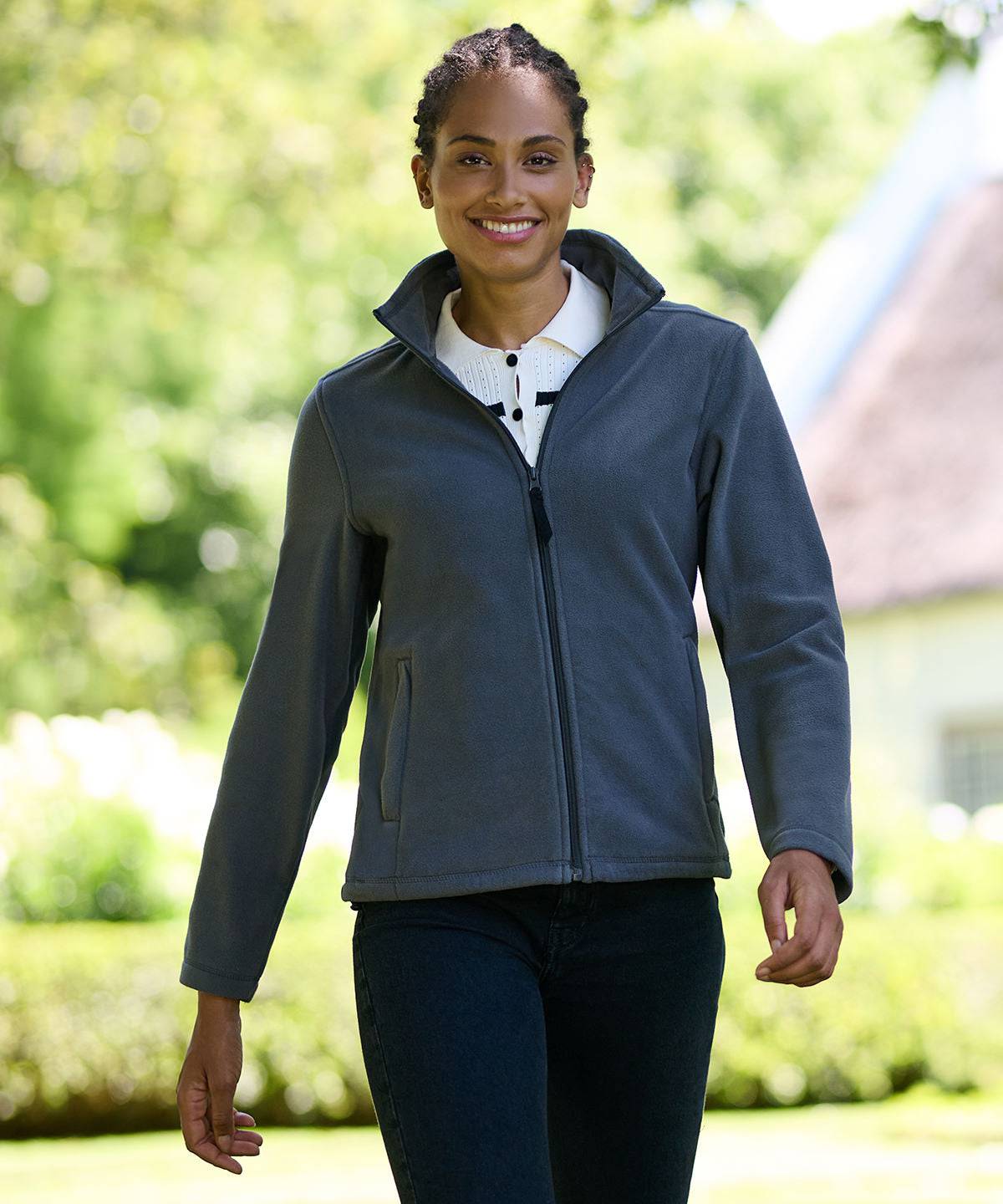 Black - Women's full-zip microfleece