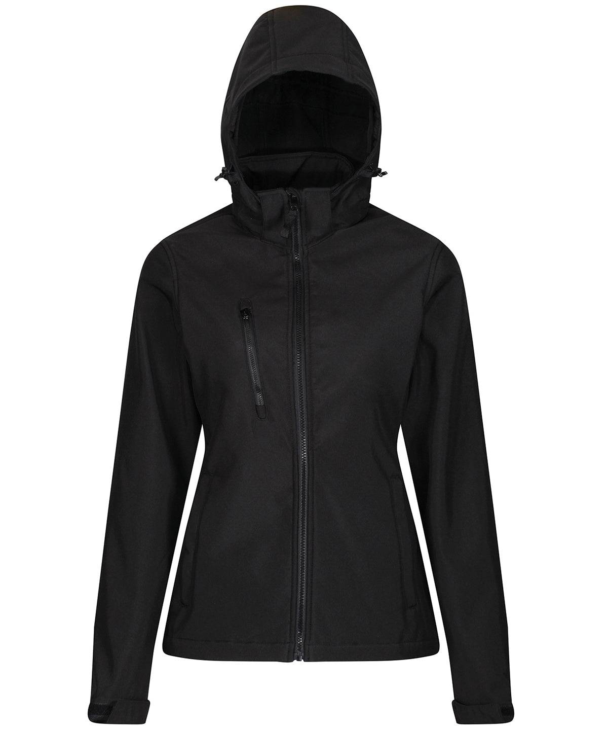 Black - Women's venturer 3-layer hooded softshell jacket