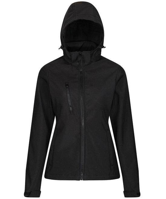 Black - Women's venturer 3-layer hooded softshell jacket