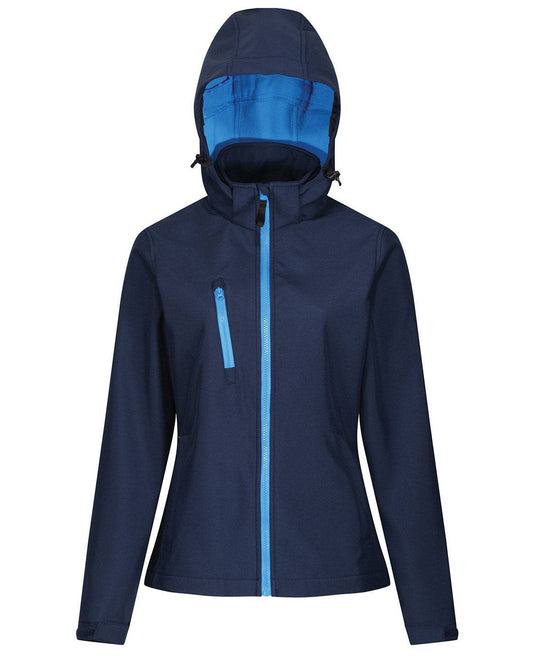 Navy/French Blue - Women's venturer 3-layer hooded softshell jacket