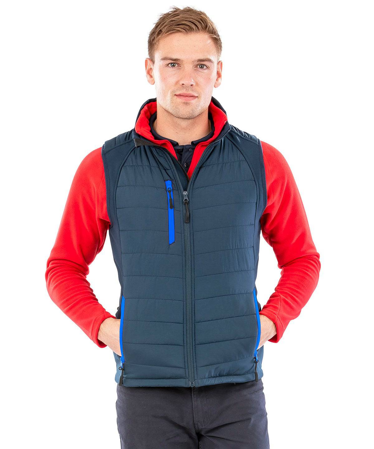 Black/Black - compass padded softshell gilet