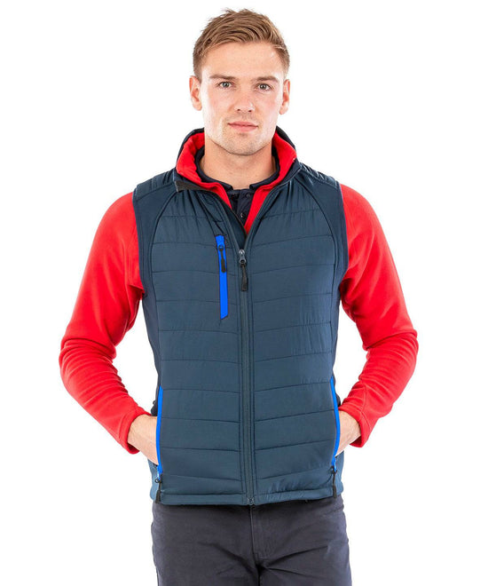 Black/Orange - compass padded softshell gilet