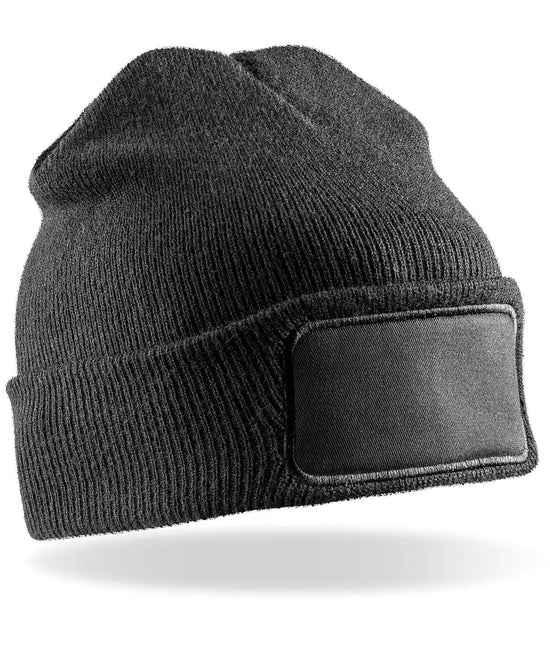 Black - Recycled double knit printers beanie