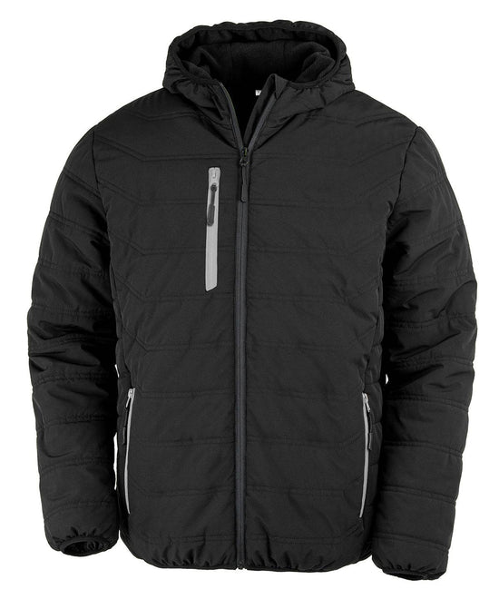 Black/Grey - Recycled compass padded winter jacket