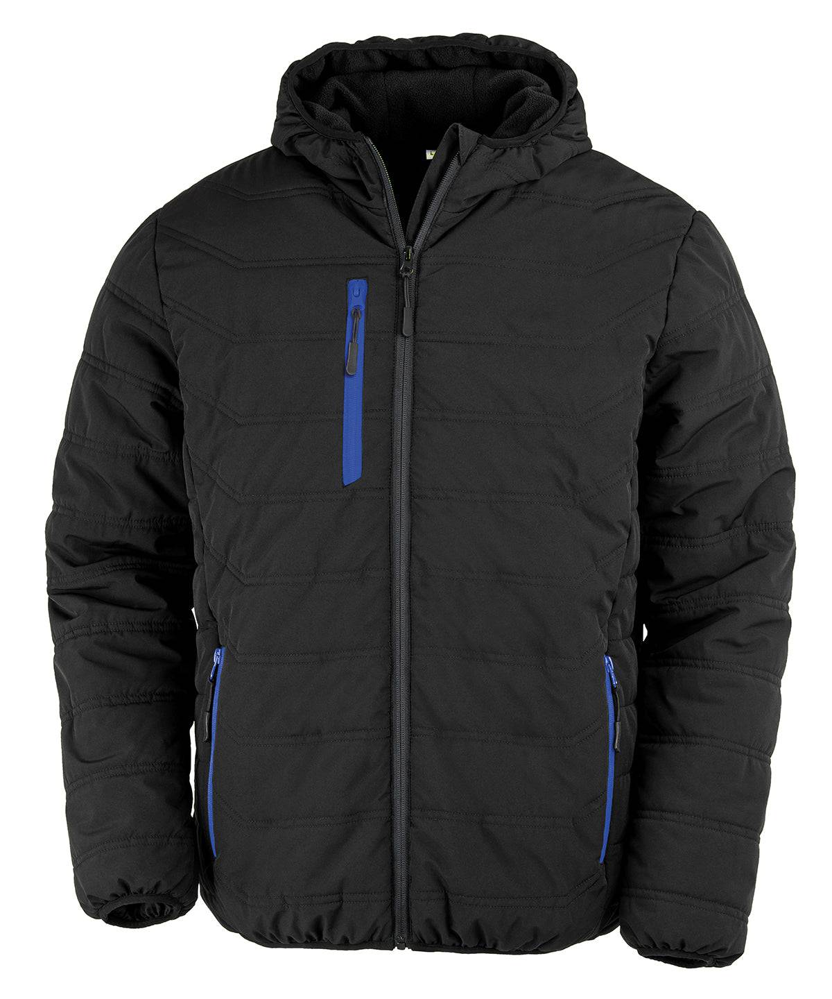 Black/Royal - Recycled compass padded winter jacket