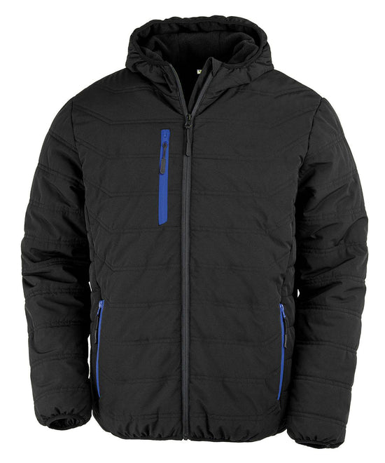 Black/Royal - Recycled compass padded winter jacket