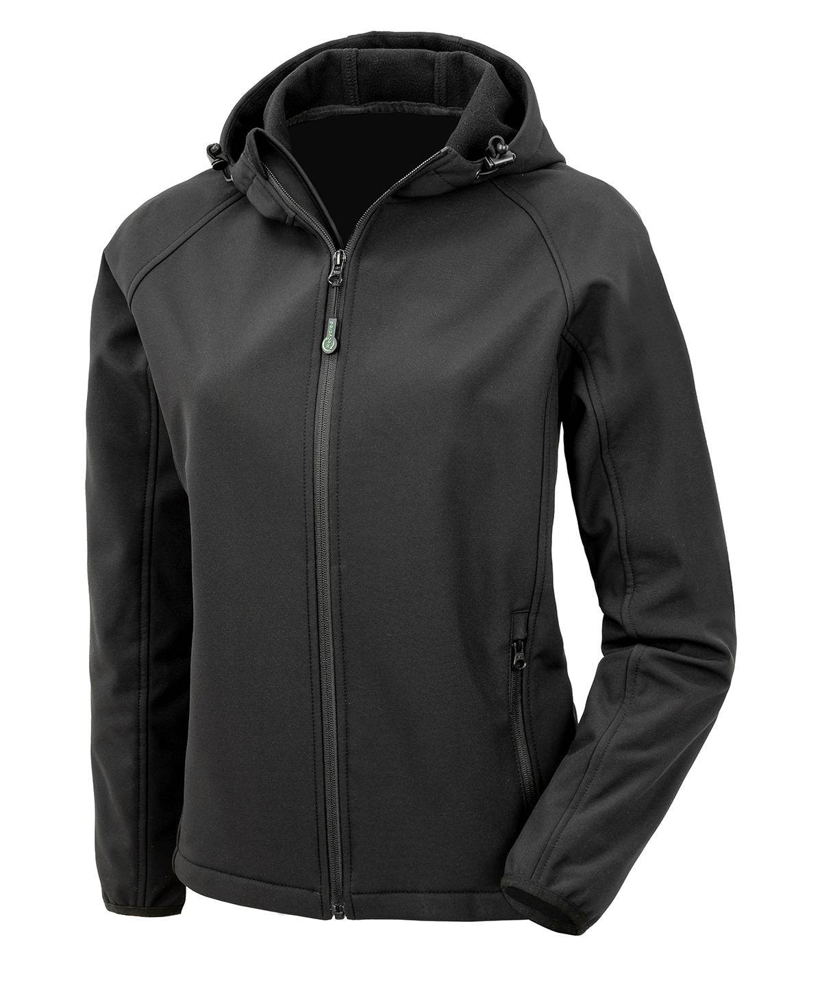 Black - Women’s recycled 3-layer printable hooded softshell