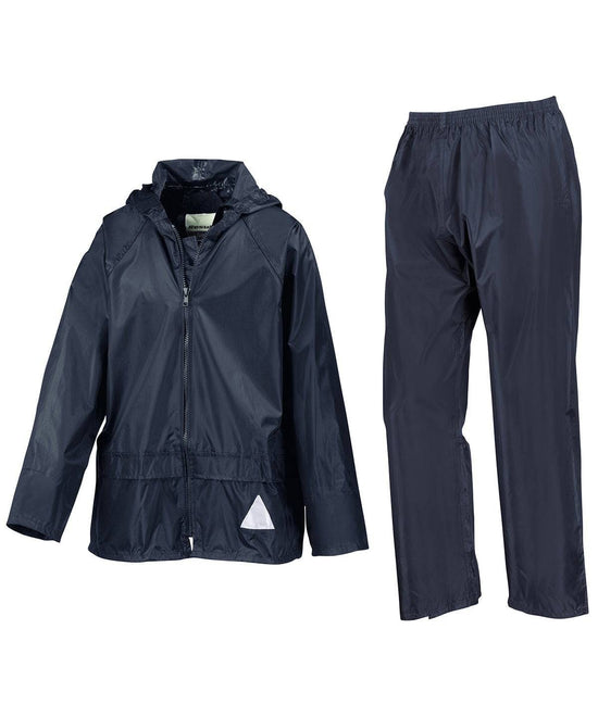 Navy - Junior waterproof jacket and trouser set