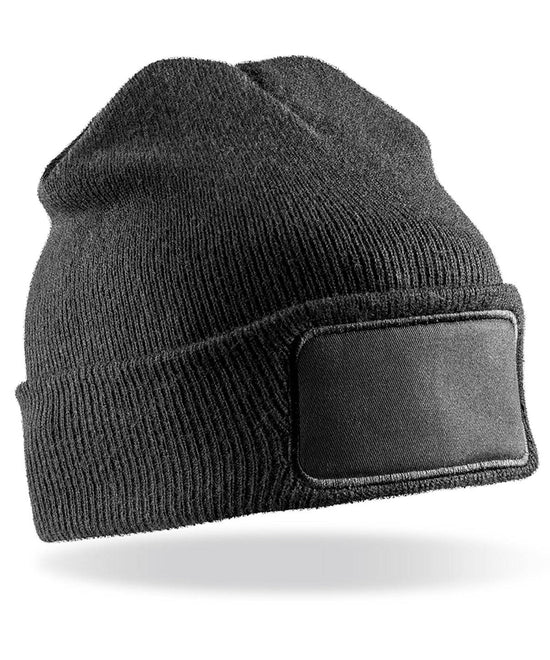 Black - Double-knit printers beanie