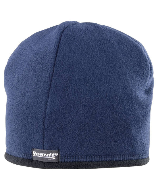 Navy/Black - Reversible microfleece bob hat