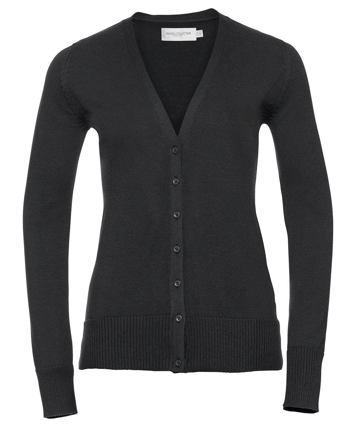 Black - Women's v-neck knitted cardigan