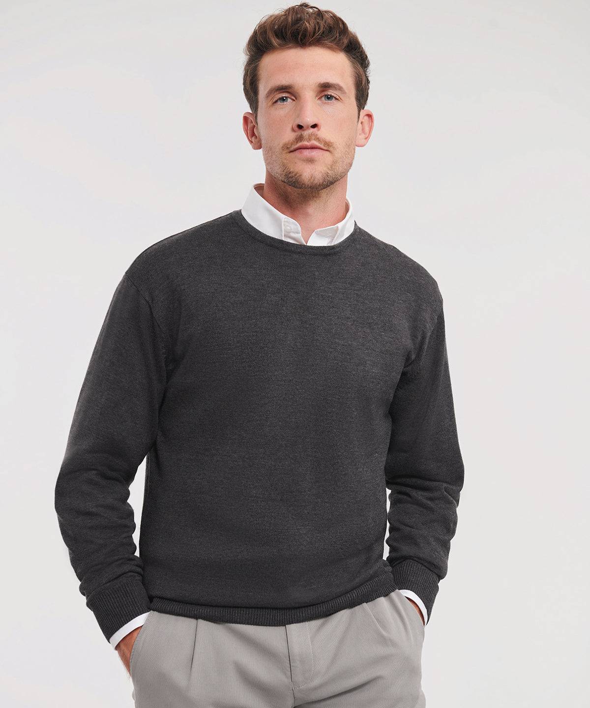 Black - Crew neck knitted pullover