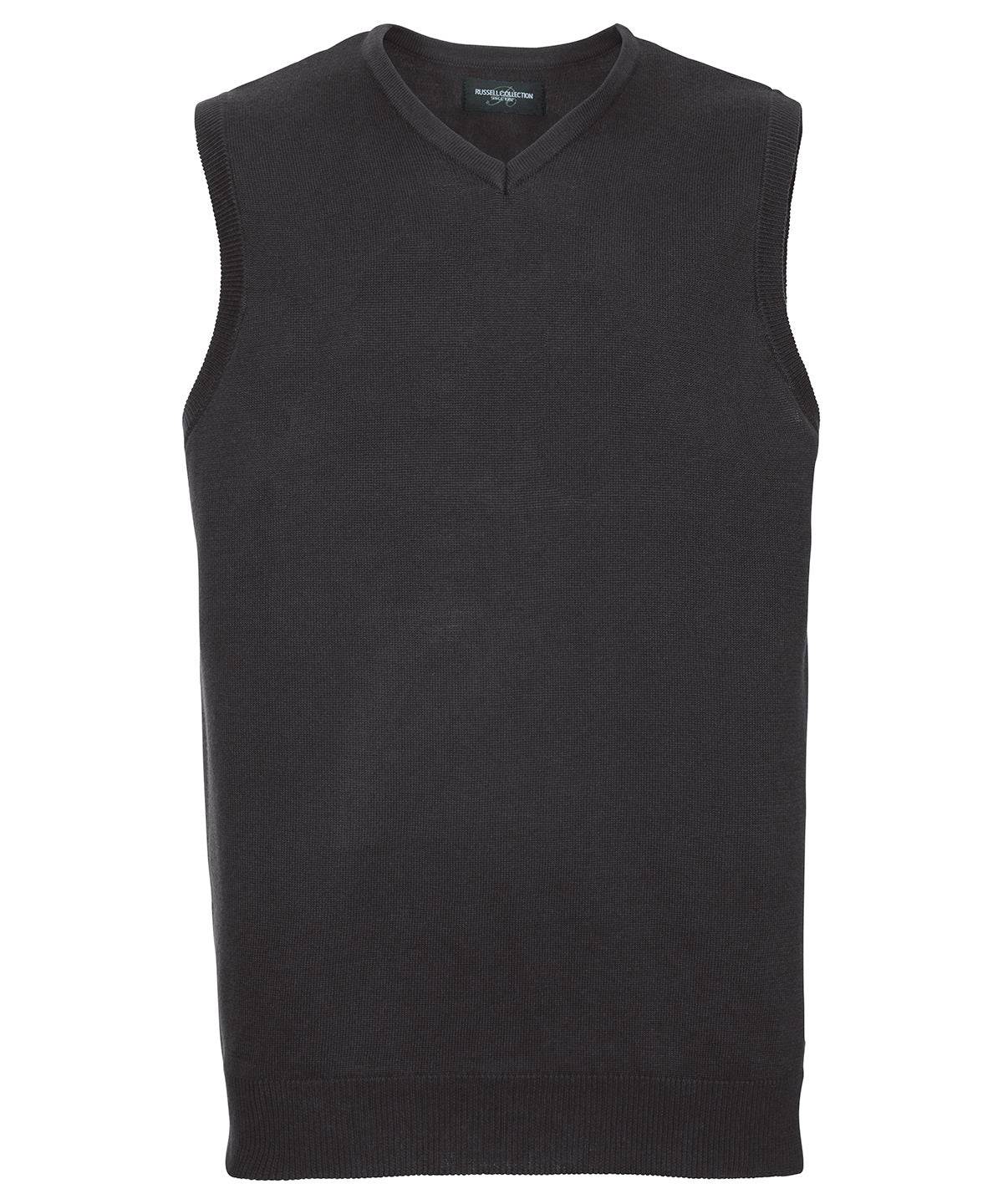 Black - V-neck sleeveless knitted sweater