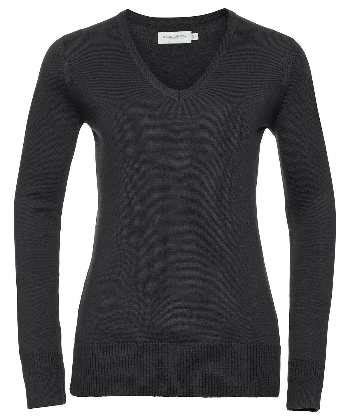 Black - Women's v-neck knitted sweater