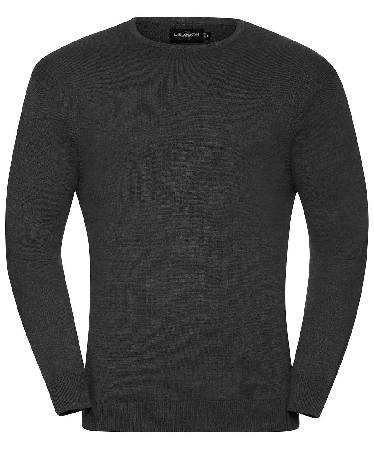 Charcoal Marl - Crew neck knitted pullover