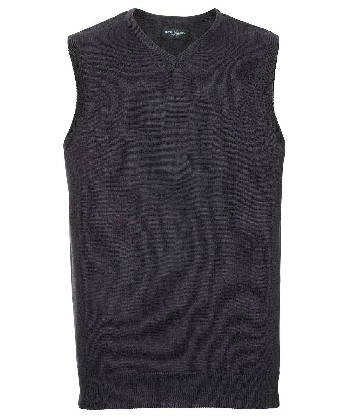 Charcoal Marl - V-neck sleeveless knitted sweater