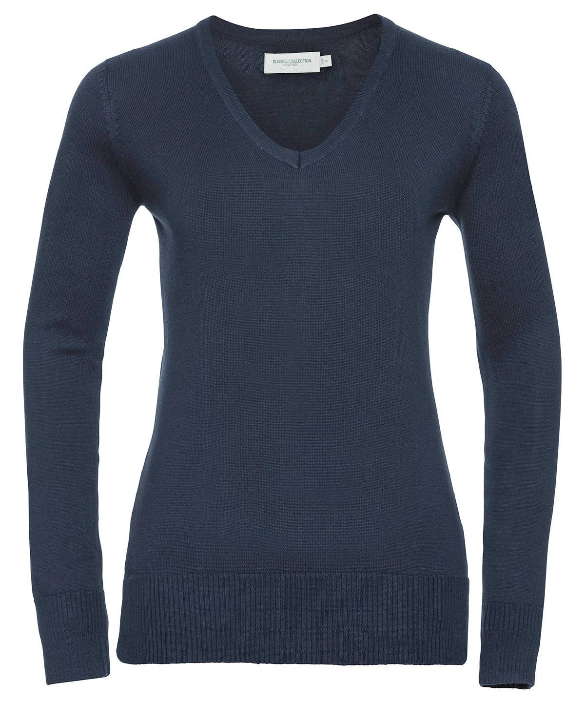 French Navy - Women's v-neck knitted sweater