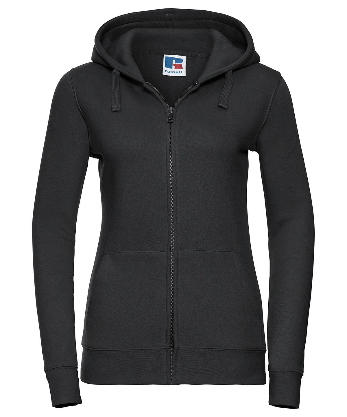 Black* - Women's authentic zipped hooded sweatshirt