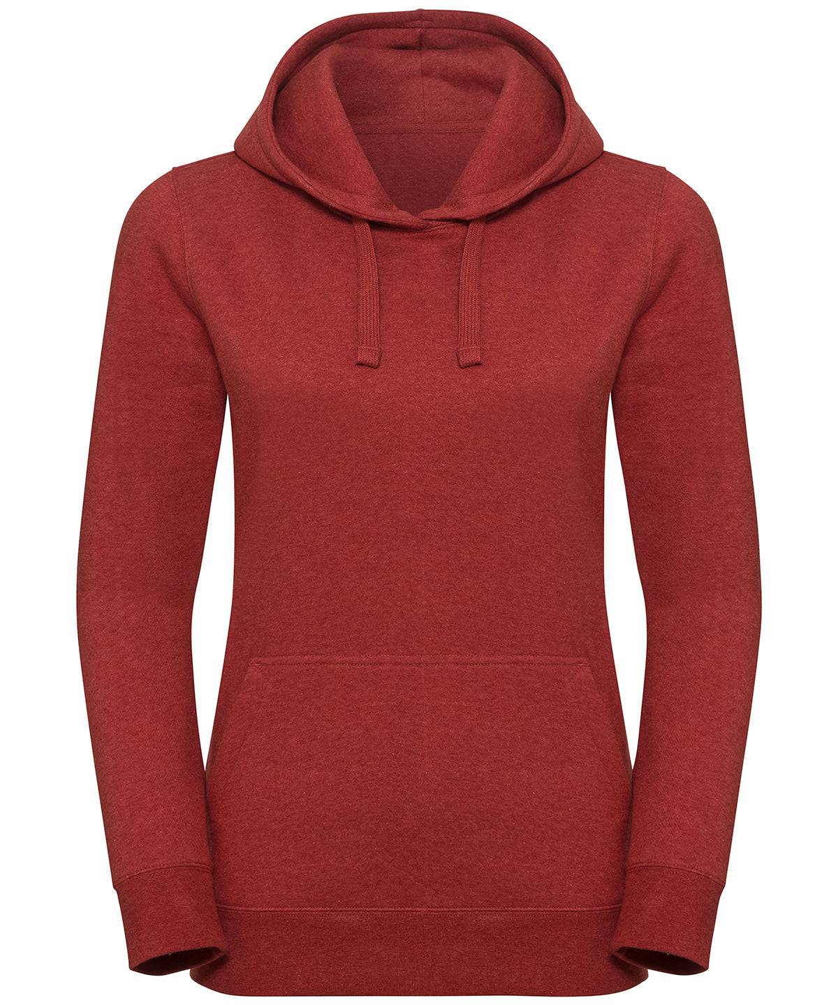 Brick Red Melange - Women's authentic melange hooded sweatshirt