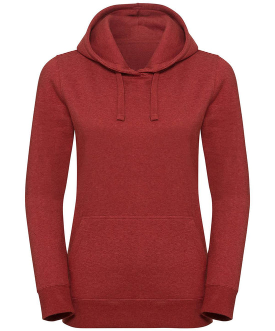 Brick Red Melange - Women's authentic melange hooded sweatshirt