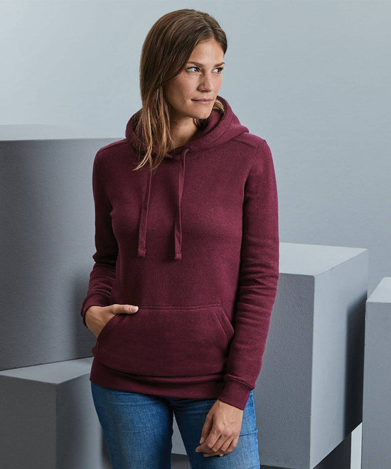 Brick Red Melange - Women's authentic melange hooded sweatshirt