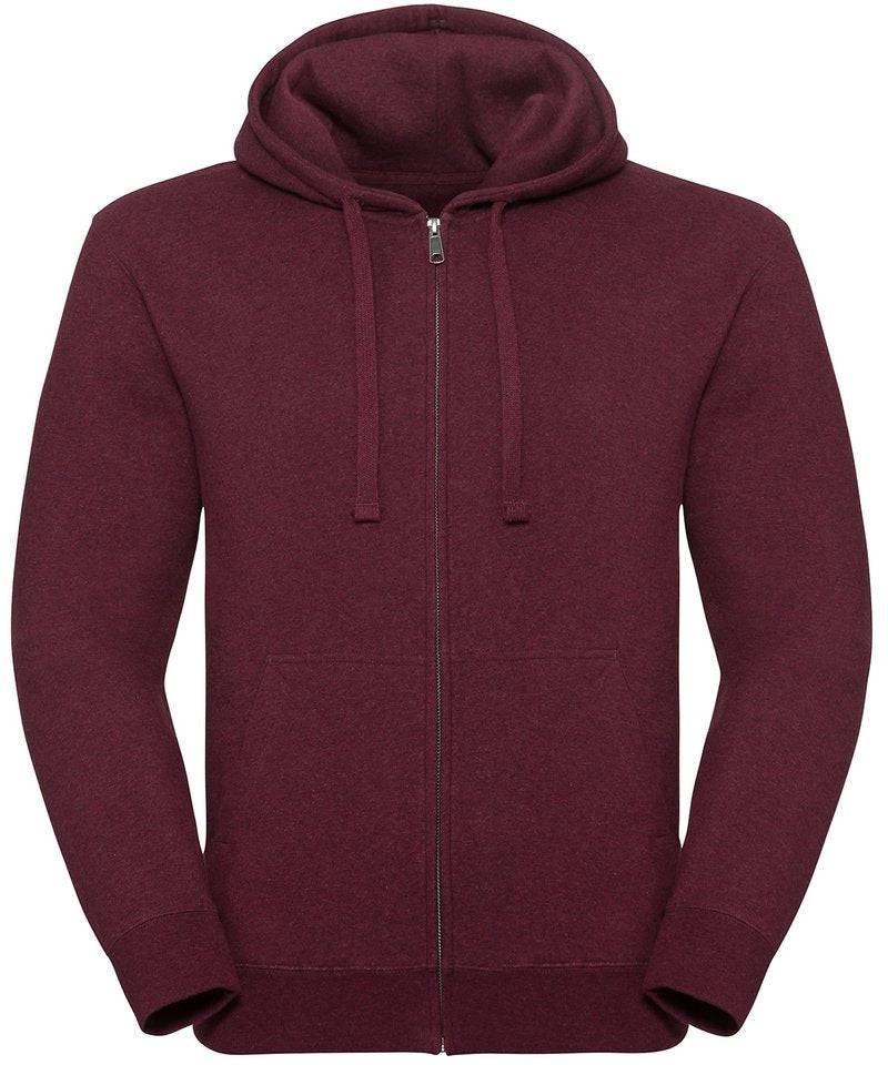 Burgundy Melange - Authentic melange zipped hood sweatshirt