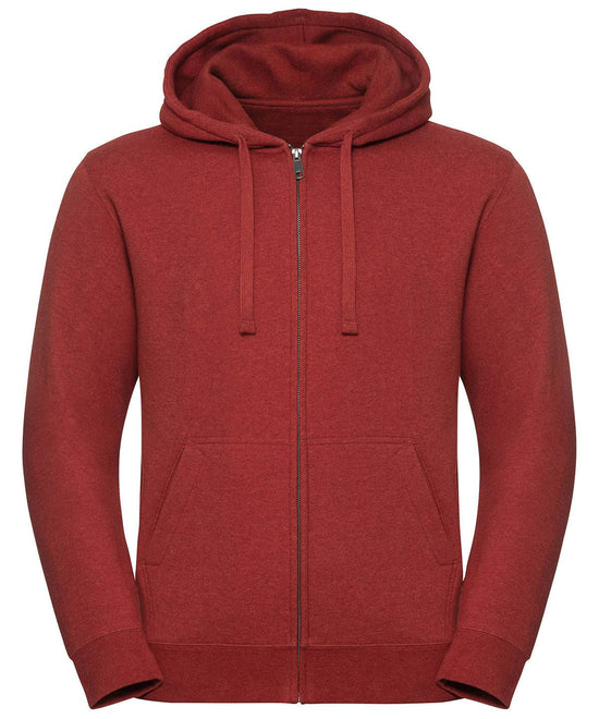 Burgundy Melange - Authentic melange zipped hood sweatshirt