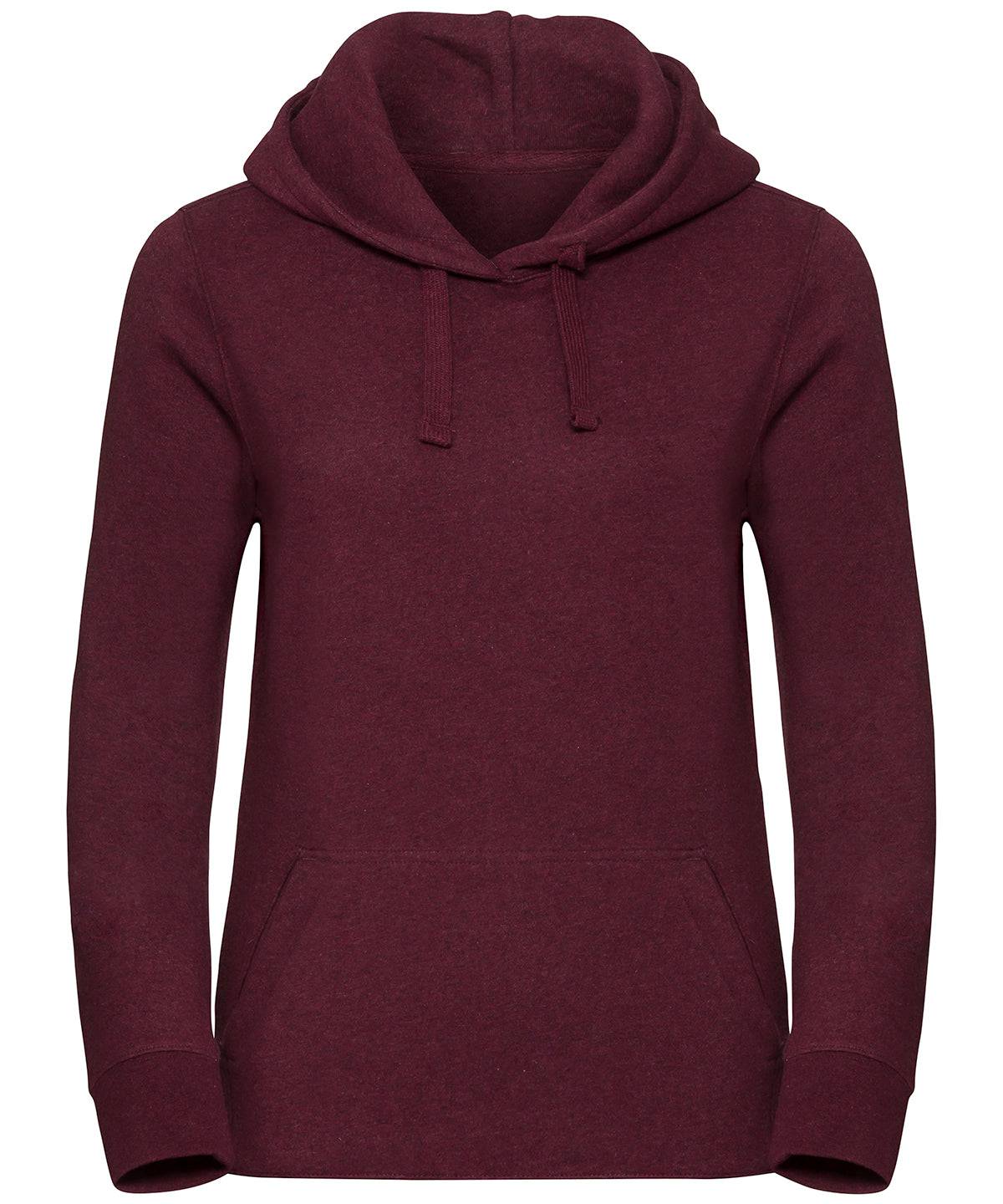 Burgundy Melange - Women's authentic melange hooded sweatshirt