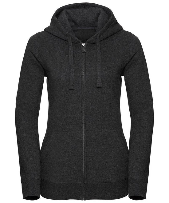 Charcoal Melange - Women's authentic melange zipped hood sweatshirt