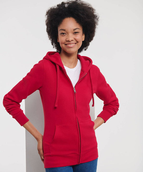 Classic Red - Women's authentic zipped hooded sweatshirt