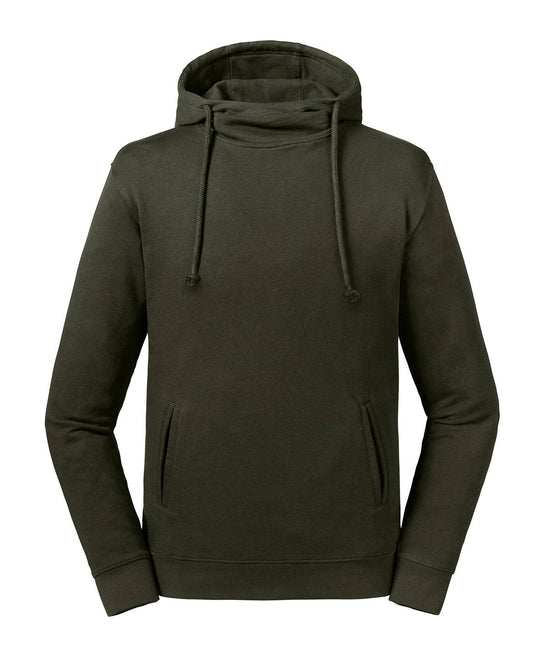 Dark Olive - Pure organic high collar hooded sweatshirt