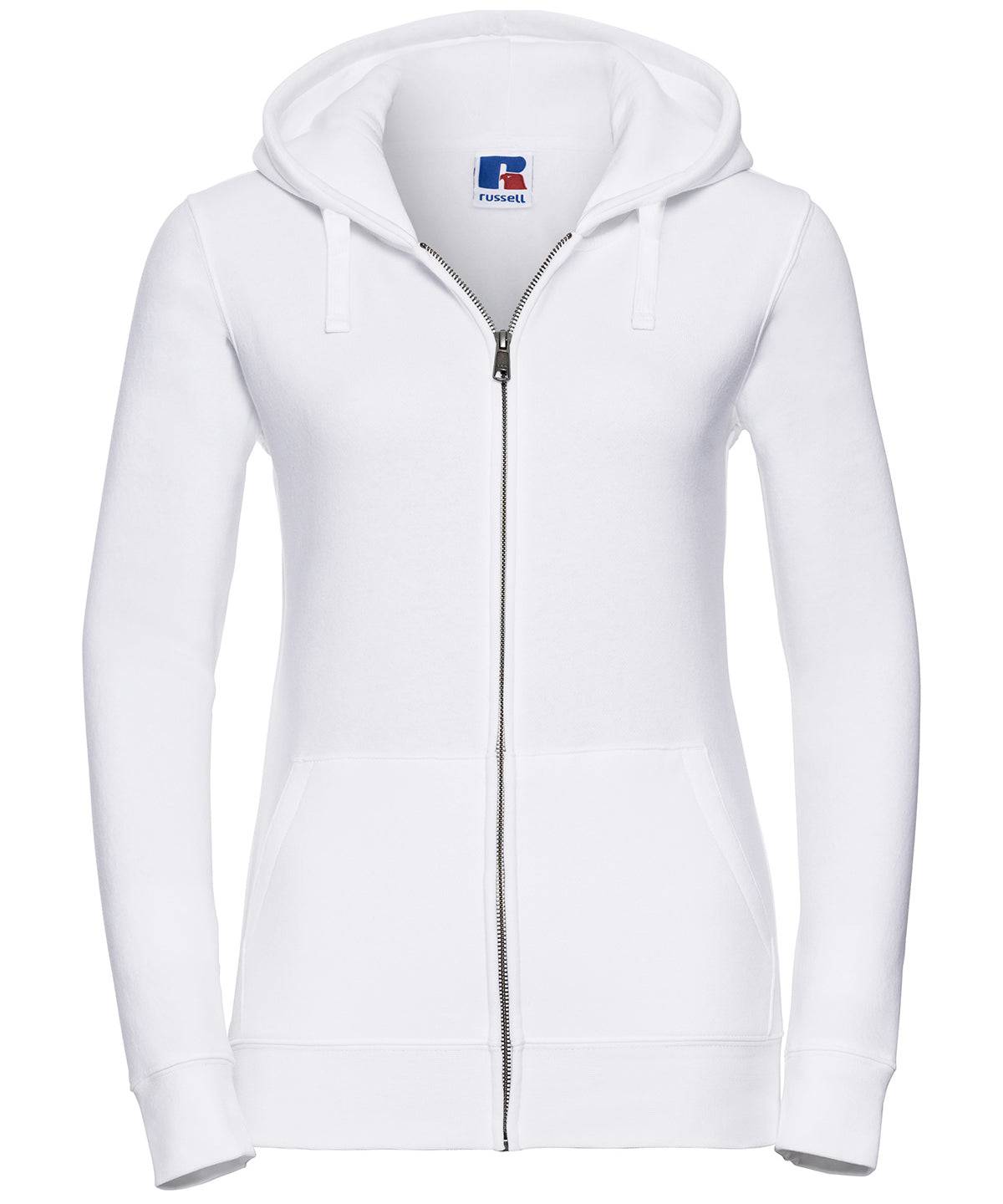 White - Women's authentic zipped hooded sweatshirt