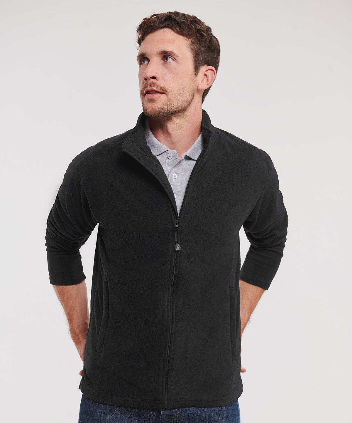 Black - Full-zip microfleece