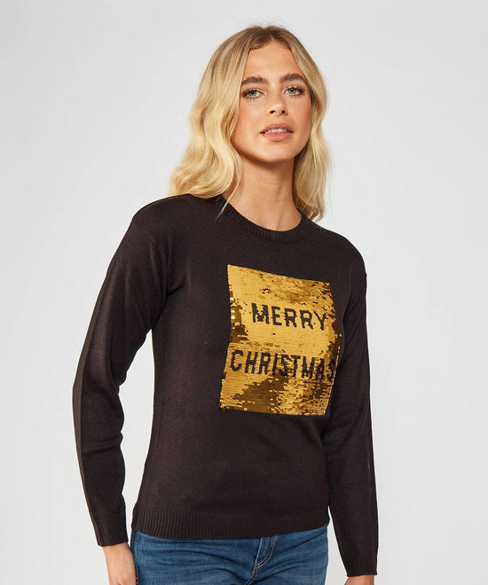 Black/Gold/Silver - Women's Christmas/New Year jumper