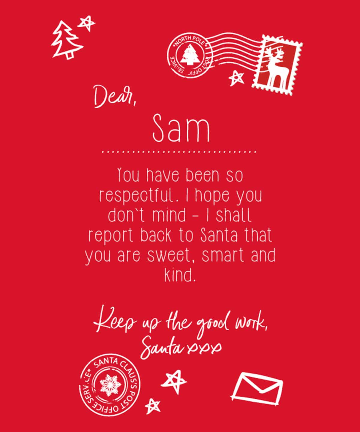 Red - Personalisable kids letter to Santa tee